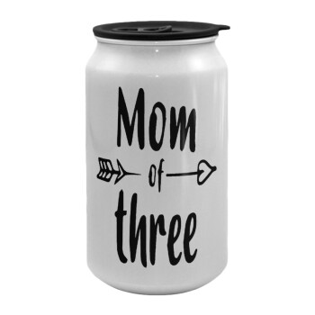 Mom of three, Κούπα ταξιδιού μεταλλική με καπάκι (tin-can) 500ml