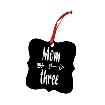 Mom of three, Christmas ornament polygon wooden 7.5cm