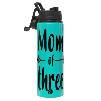 Mom of three, Μεταλλικό παγούρι νερού με καπάκι ασφαλείας, αλουμινίου 850ml