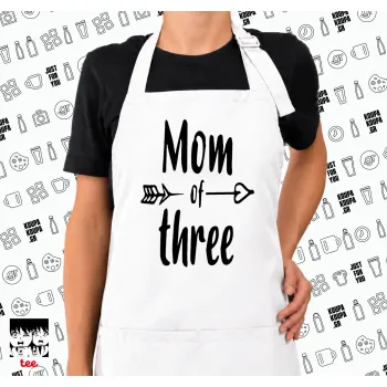 Mom of three, Ποδιά μακριά Σεφ ολόσωμη με τσέπες white (ΕΝΗΛΙΚΩΝ)