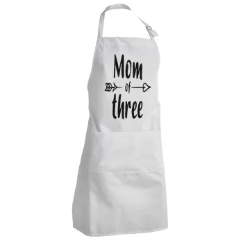 Mom of three, Ποδιά Σεφ Ολόσωμη Ενήλικων (με ρυθμιστικά και 2 τσέπες)