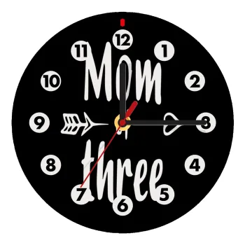 Mom of three, Ρολόι τοίχου ξύλινο (20cm)
