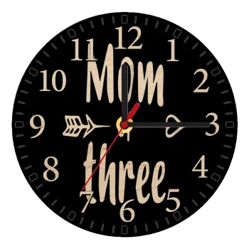 Mom of three, Ρολόι τοίχου ξύλινο plywood (20cm)