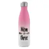 Μεταλλικό παγούρι θερμός Ροζ/Λευκό (Stainless steel), διπλού τοιχώματος, 500ml