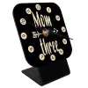 Quartz Table clock in natural wood (10cm)