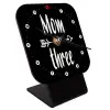 Quartz Wooden table clock with hands (10cm)