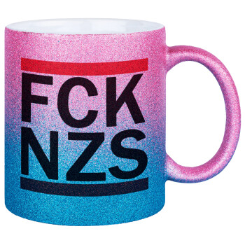 FCK NZS, Κούπα Χρυσή/Μπλε Glitter, κεραμική, 330ml