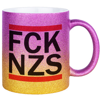 FCK NZS, Κούπα Χρυσή/Ροζ Glitter, κεραμική, 330ml