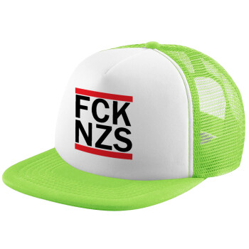 FCK NZS, Καπέλο Soft Trucker με Δίχτυ Πράσινο/Λευκό