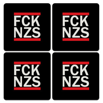 FCK NZS, ΣΕΤ 4 Σουβέρ ξύλινα τετράγωνα (9cm)