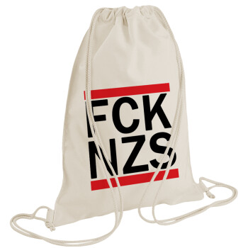 FCK NZS, Τσάντα πλάτης πουγκί GYMBAG natural (28x40cm)