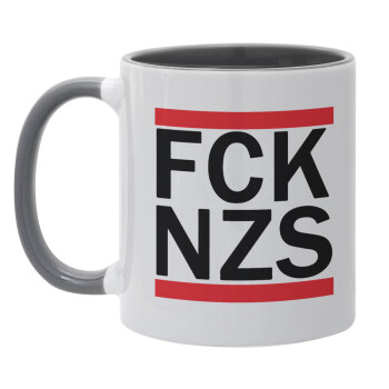 FCK NZS, Mug colored grey, ceramic, 330ml