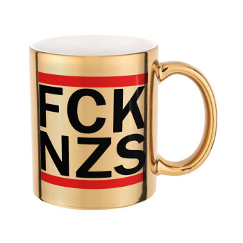FCK NZS, Mug ceramic, gold mirror, 330ml