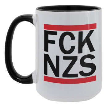 FCK NZS, Κούπα Mega 15oz, κεραμική Μαύρη, 450ml