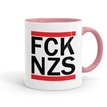 FCK NZS, Mug colored pink, ceramic, 330ml