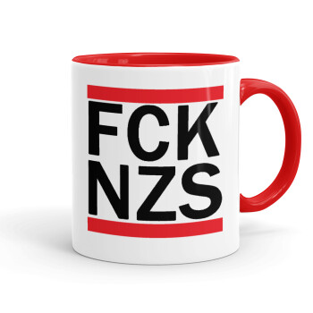 FCK NZS, Κούπα χρωματιστή κόκκινη, κεραμική, 330ml