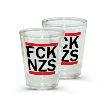 FCK NZS, Σφηνοπότηρα γυάλινα 45ml διάφανα (2 τεμάχια)