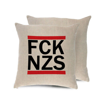 FCK NZS, Μαξιλάρι καναπέ ΛΙΝΟ 40x40cm περιέχεται το  γέμισμα