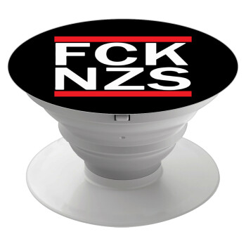 FCK NZS, Phone Holders Stand  White Hand-held Mobile Phone Holder