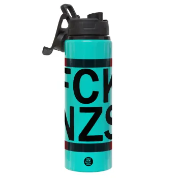FCK NZS, Metallic water bottle with safety lid, 850ml aluminum