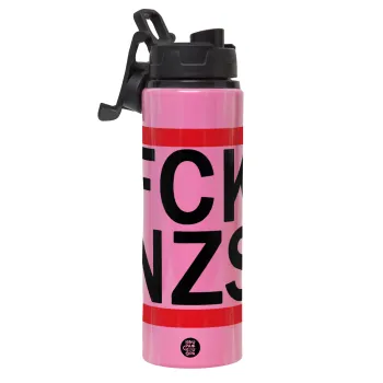 FCK NZS, Metallic water bottle with safety lid, 850ml aluminum