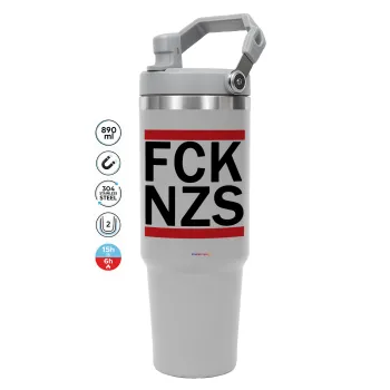 FCK NZS, GREY color, 890ml (30oz) stainless Steel Tumbler with Handle