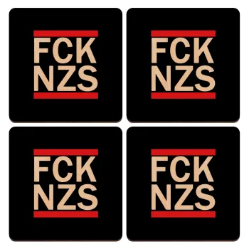 FCK NZS, ΣΕΤ x4 Σουβέρ ξύλινα τετράγωνα plywood (9cm)