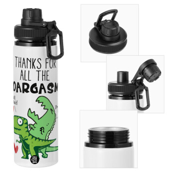 Thanks for all the ROARGASMS, Metal water bottle with safety cap, aluminum 850ml