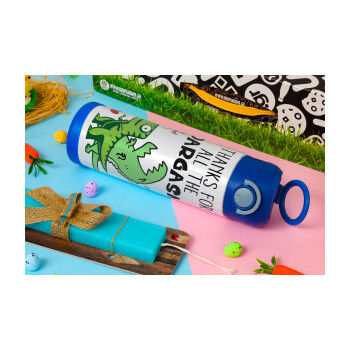 Thanks for all the ROARGASMS, Easter candle, Childrens hot water bottle, stainless steel, with safety straw, BLUE (500ml)