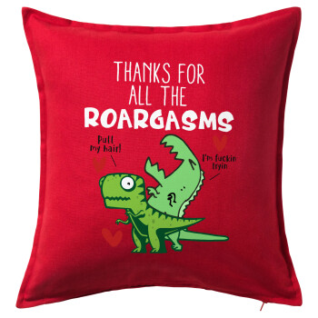 Thanks for all the ROARGASMS, Sofa cushion RED 50x50cm includes filling