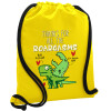 Backpack pouch GYMBAG Yellow, with pocket (40x48cm) & thick cords