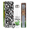 Easter candle, metallic white thermos bottle (500ml) & aromatic flat candle (30cm) (GRAY)