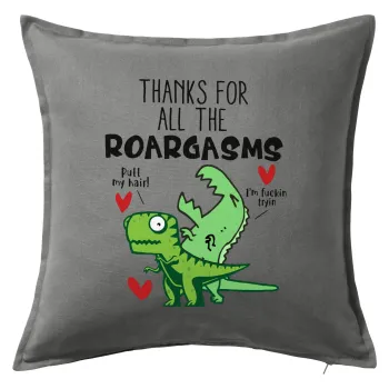 Thanks for all the ROARGASMS, Sofa cushion Grey 50x50cm includes filling
