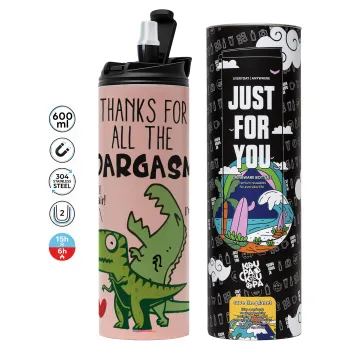 Thanks for all the ROARGASMS, Tumbler stainless steel PINK 600ml