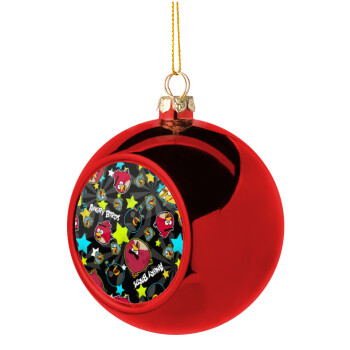 Τα πουλάκια angry birds μαύρο, Christmas tree ball Red 8cm