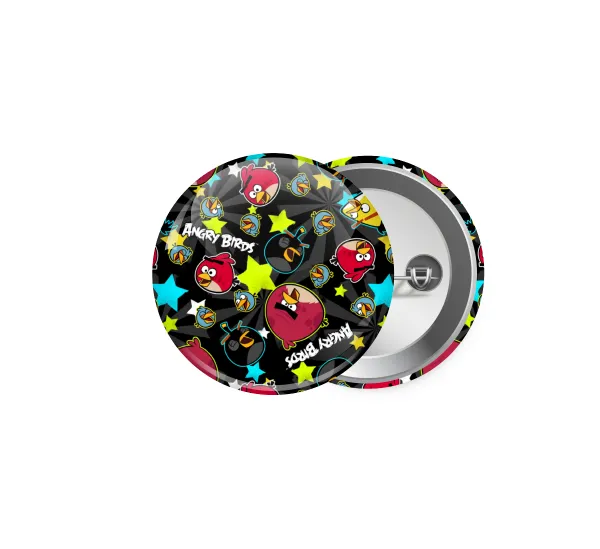 Τα πουλάκια angry birds μαύρο — Pin badge, 5cm