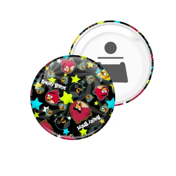 Τα πουλάκια angry birds μαύρο, Μαγνητάκι και ανοιχτήρι μπύρας στρογγυλό διάστασης 5,9cm