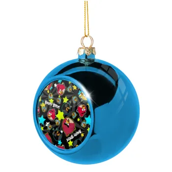 Τα πουλάκια angry birds μαύρο, Blue Christmas tree ball ornament 8cm