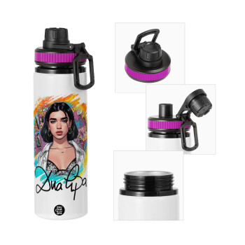 Dua lipa, Metallic water bottle with safety lid, 850ml aluminum