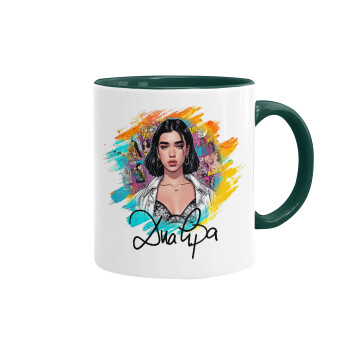 Dua lipa, Mug colored green, ceramic, 330ml