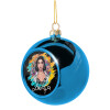 Blue Christmas tree ball ornament 8cm