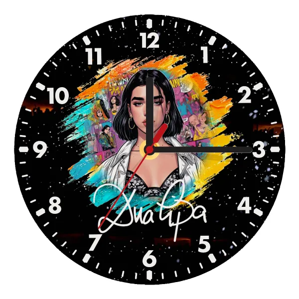 Dua lipa — Ρολόι τοίχου ξύλινο (20cm)