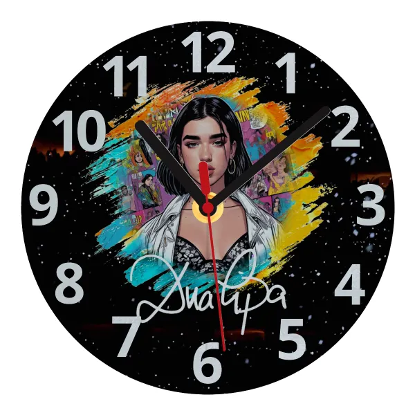 Dua lipa — Ρολόι τοίχου γυάλινο 20cm