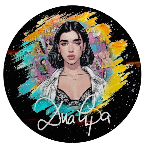 Dua lipa — Επιφάνεια κοπής γυάλινη στρογγυλή (30cm)