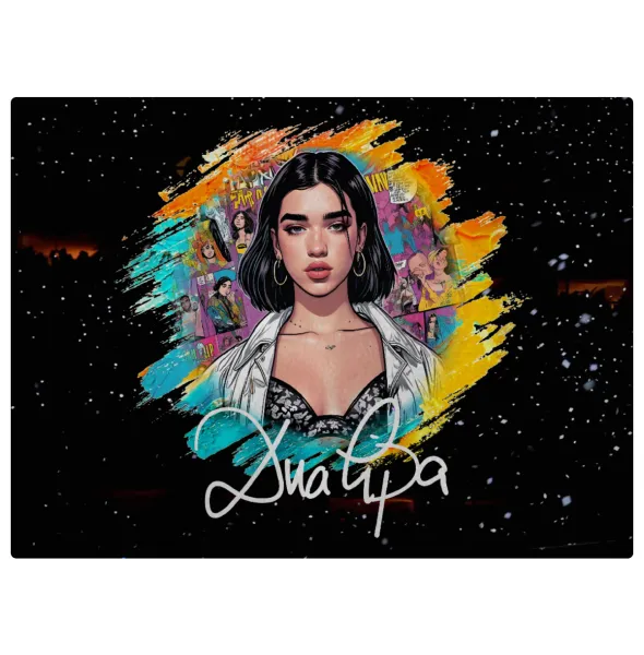 Dua lipa — Επιφάνεια κοπής γυάλινη (38x28cm)