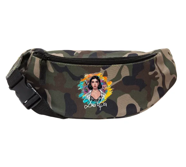 Dua lipa — Unisex waist bag (banana) in Jungle camouflage color with 2 pockets