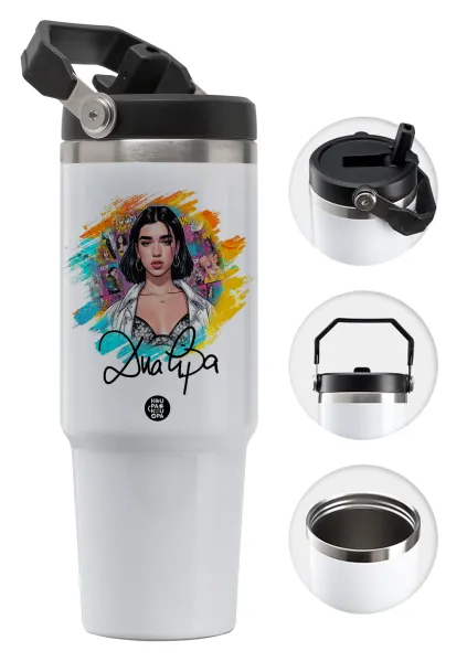 Dua lipa — Θερμός Ανοξείδωτο 30oz με χερούλι