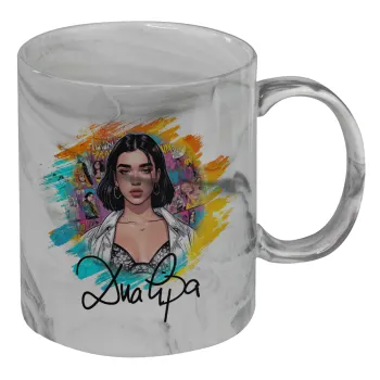 Dua lipa, Κούπα κεραμική, marble style (μάρμαρο), 330ml