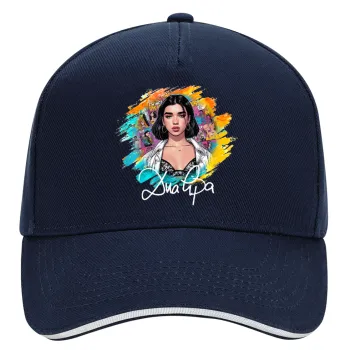 Dua lipa, DRILL Adult Ultimate Hat BLUE/WHITE, (100% COTTON, ADULT, UNISEX, ONE SIZE)