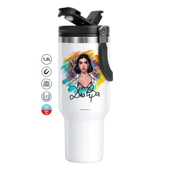 Dua lipa, Mega Stainless steel Tumbler with lid, double wall 1,2L